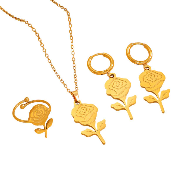 Wholesale Elegant 3D Rose Pendant Collarbone Necklace