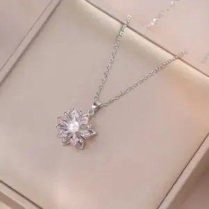 X1680 Pink Steel Daisy Earrings