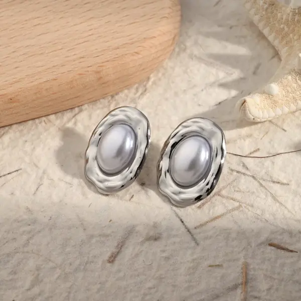 Wholesale PVD Coated Real Gold Plated 18K Gold Oval Rectangle 304 Stainless Steel IG Style Casual Modern Style Waterproof Non Tarnish Ear Studs