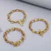 Wholesale PVD Coated 18K Gold Plated Geometric 304 Stainless Steel Simple Style Classic Style Waterproof Non Tarnish 304 Stainless Steel Bracelets
