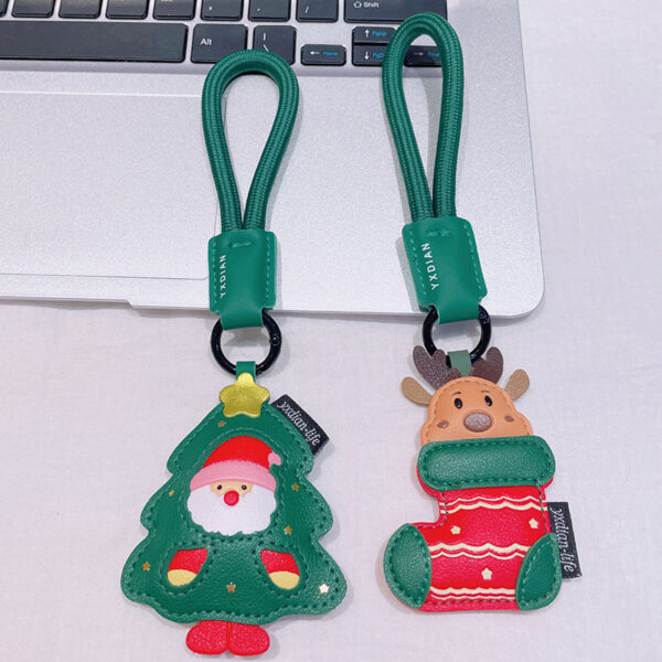 Wholesale Leather Christmas Ornament Keychain
