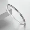 Wholesale Real Gold Plated Circle 304 Stainless Steel Simple Style Waterproof Non Tarnish Bangle