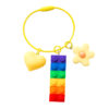 Wholesale Candy Bell Bag Jewelry Car Key Ring Cartoon Love Creative Gift Rainbow Building Blocks Keychain Pendant