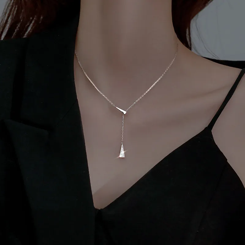 Wholesale Simple Style Solid Color Titanium Steel Patchwork Pendant Necklace