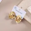 Wholesale 1 Pair/Package Casual Modern Style Sector Red Heart Diamond Plaid Polishing Plating 201 Stainless Steel 18K Gold Plated Earrings