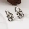 Wholesale 1 Pair IG Style Basic French Style Solid Color Flower Plating 304 Stainless Steel 18K Gold Plated Drop Earrings