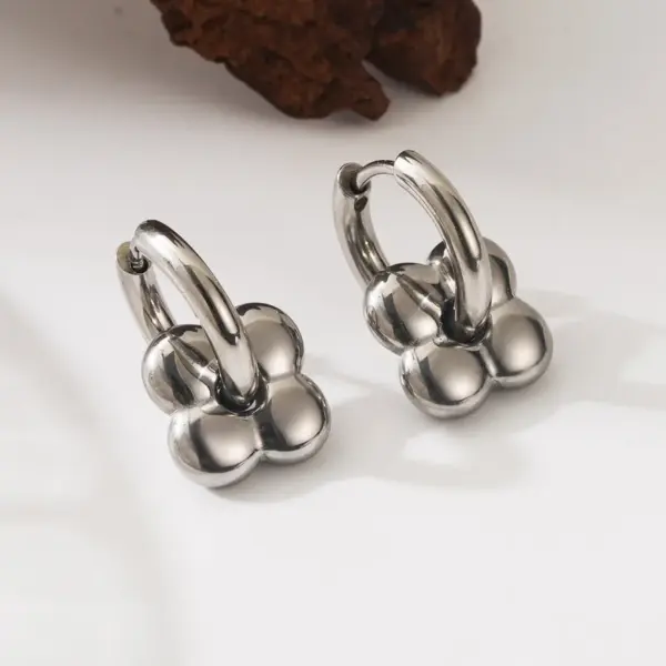 Wholesale 1 Pair IG Style Basic French Style Solid Color Flower Plating 304 Stainless Steel 18K Gold Plated Drop Earrings