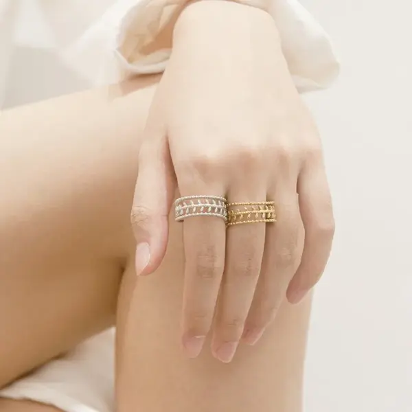 Wholesale PVD Coated Real Gold Plated Geometric Titanium Steel Fashion Waterproof Non Tarnish