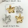 Wholesale PVD Coated Real Gold Plated 14K Gold Flower 304 Stainless Steel Elegant Classical Sweet Waterproof Non Tarnish Ear Studs