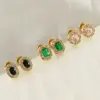 PVD Coated 18K Gold Plated Sun Water Droplets Heart Shape Stainless Steel Glam Waterproof Non Tarnish Ear Studs