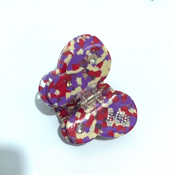 Wholesale New Red Book Same Style Acetic Acid Rhinestone Hairpin Advanced Sense Butterfly Clip Korean Style Personality Temperament Girl Shark Clip
