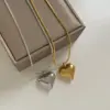 Wholesale PVD Coated Real Gold Plated 16K White Plating Heart Shape 304 Stainless Steel Modern Style Artistic Waterproof Non Tarnish Pendant Necklace