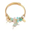 Wholesale Fashion Butterfly Titanium Steel Stripe Enamel Metal Zircon Bangle 1 Piece