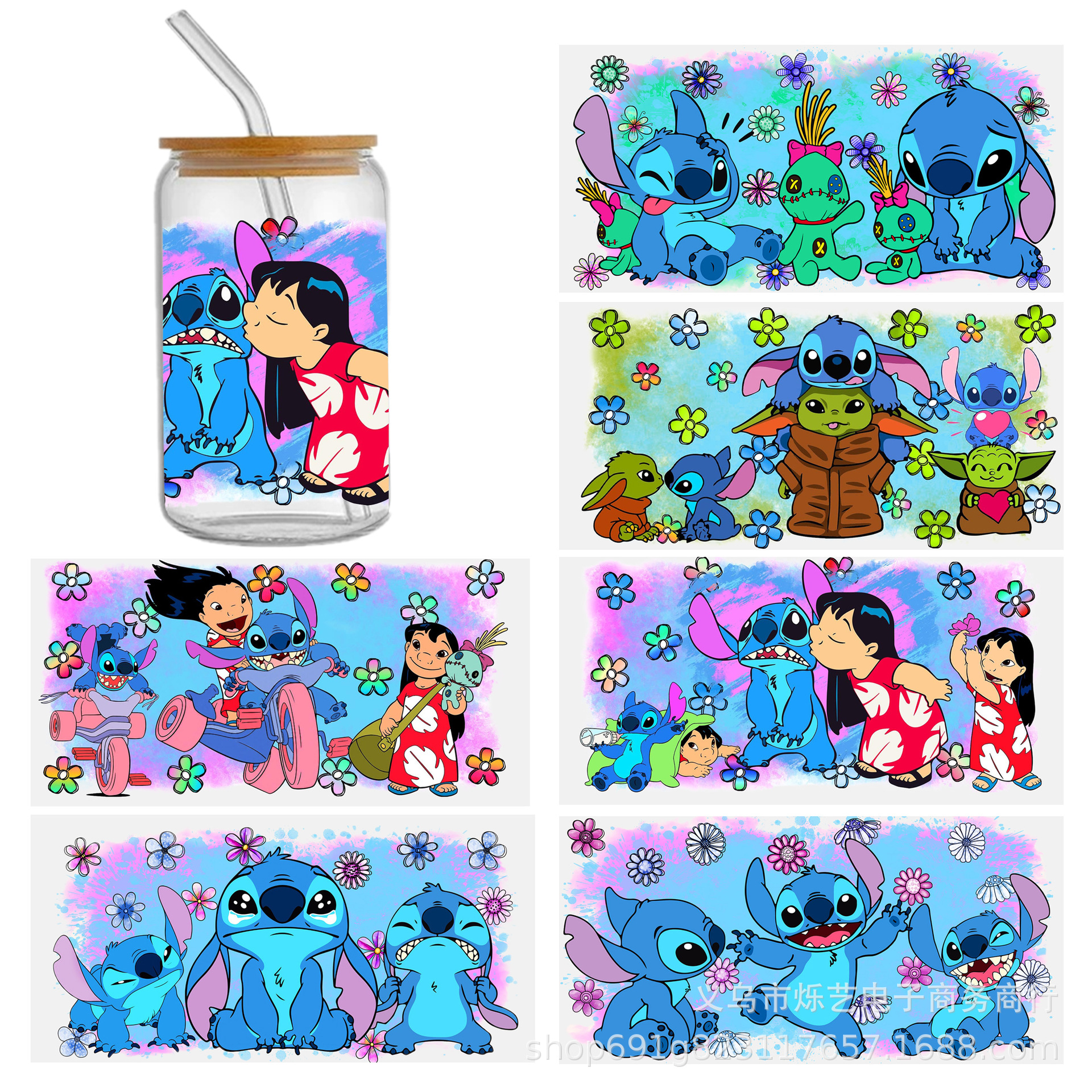 Wholesale Cartoon UV DTF Transfer Crystal Water C Waterproof Sticker OLY Exclusive