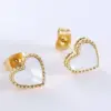 Wholesale 1 Pair Casual Simple Style Heart Shape Plating Inlay 304 Stainless Steel Acrylic Ear Studs