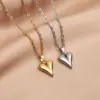 Wholesale PVD Coated 18K Gold Plated Heart Shape Stainless Steel IG Style Commute Waterproof Non Tarnish 304 Stainless Steel Pendant Necklace
