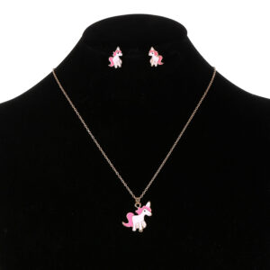 Wholesale Unicorn Pendant Necklace Earrings Jewelry Set
