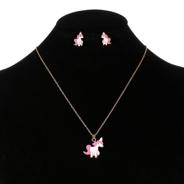 oly-2e9befc27378de83b5e08e6a98396b98 Wholesale Unicorn Pendant Necklace Earrings Jewelry Set