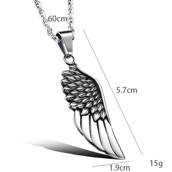 Wholesale New Simple Fashion Trendy Street Wings Titanium Steel Necklace Wholesale Personalized Hip Hop All-match Angel Wings Pendant