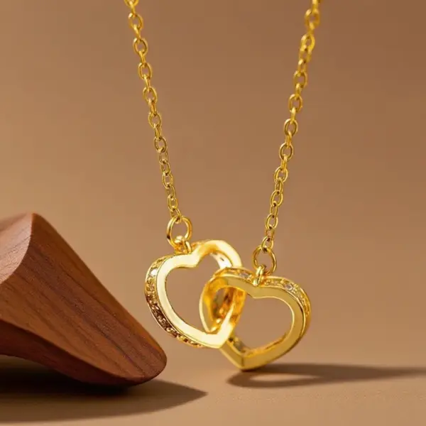 Wholesale Fashionable Titanium Steel Zirconia Necklace Women's High-End Personality Versatile Elegance Micro-Set Copper Pendant Jewelry