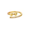 Women's Heart-shaped Open Ring Daily Matching Hand Jewelry