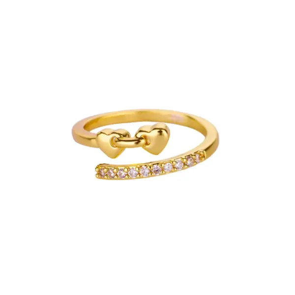 Women's Heart-shaped Open Ring Daily Matching Hand Jewelry