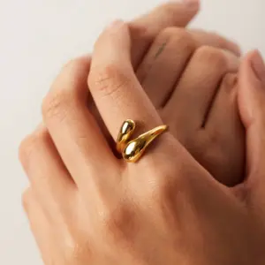 Wholesale PVD Coated Real Gold Plated Solid Color 304 Stainless Steel Commute Waterproof Non Tarnish