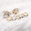 Wholesale Fashion Copper Micro-encrusted Zircon Colored Row Diamond Thin Ring