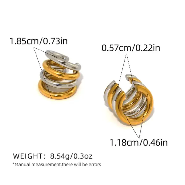 Wholesale Ion Plating (IP) Real Gold Plated 18K Gold Lines 304 Stainless Steel Casual Simple Style Waterproof Non Tarnish Ear Cuffs