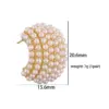 oly-2eb9bdd61aef27ca297ae1efd405e39d Wholesale 1 Pair Casual Elegant Vintage Style C Shape Plating Inlay Copper Artificial Pearls 18k Gold Plated Ear Studs