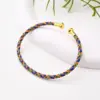 Wholesale Nylon Copper 18K Gold Plated Handmade Plating Multicolor Simple Solid Color Adjustable Bracelet