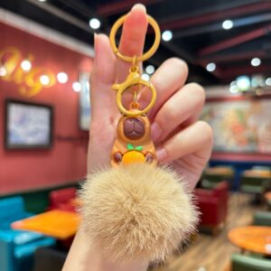 Brown fur ball [orange orange] / 8.6*5.5cm
