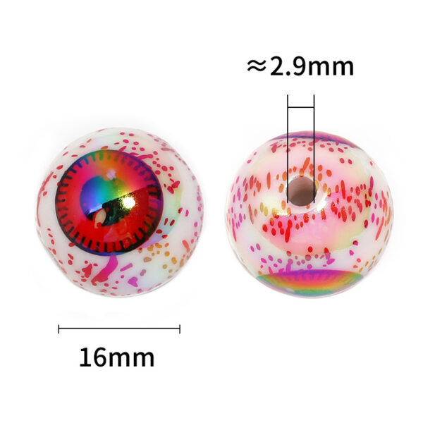 Wholesale Halloween Acrylic Bloody Devil Eye Print DIY Beads