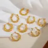 Wholesale 1 Pair Basic Simple Style Irregular Geometric Plating 304 Stainless Steel 18K Gold Plated Earrings
