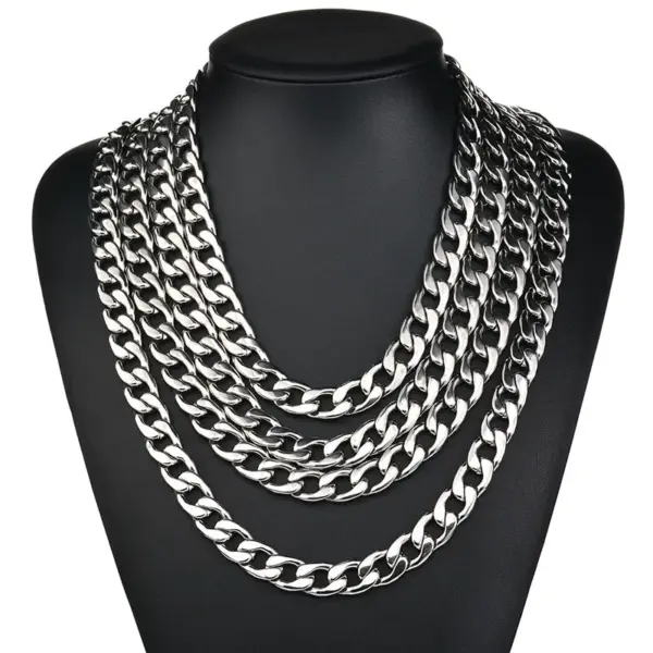 Wholesale Jewelry Hip-Hop Solid Color 304 Stainless Steel Polishing Stainless Steel Jewelry Sets