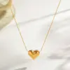 Wholesale Vacuum Electroplating (In Furnace) Plated 18K Real Gold Vintage Style Round Heart-shaped Flower 304201 Stainless Steel Women's Necklace