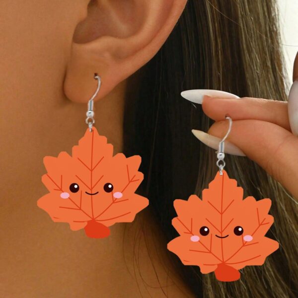 oly-2ed5fa9a69784d0cbfec6d5d9b00c320 Wholesale Leather Fall Thanksgiving Maple Pumpkin Earrings