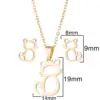 Wholesale PVD Coated 18K Gold Real Gold Plated Cat 201 Stainless Steel Fashion Waterproof Non Tarnish Jewelry Set