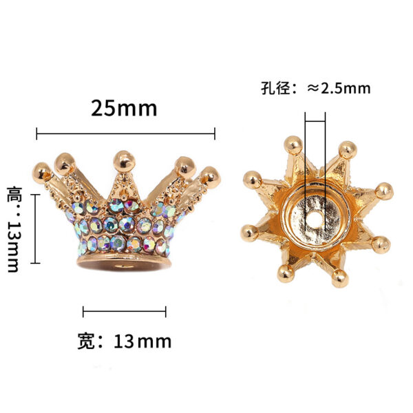Wholesale DIY Jewelry Accessories Rhinestone Stereo Crown Beads