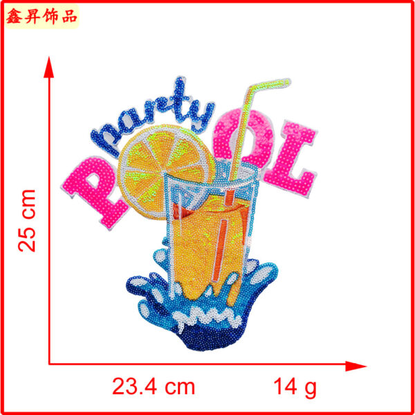 Wholesale in stock Cross-border Valentine's Day Bead Embroidery Jewelry Sequin Embroidery Patch Cloth Stickers Clothing Accessories Factory Direct Supply