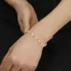 Wholesale Simple Style Geometric 304 Stainless Steel 18K Gold Plated Bracelets In Bulk