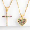 Wholesale Copper Inlaid Zircon Heart Necklace