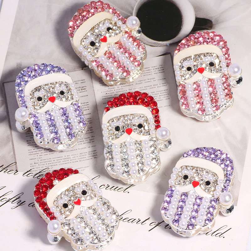 Wholesale Alloy Christmas Beaded Charm with Straight Hole Beads for DIY Phone Chains, Keychains, and Bag Chains