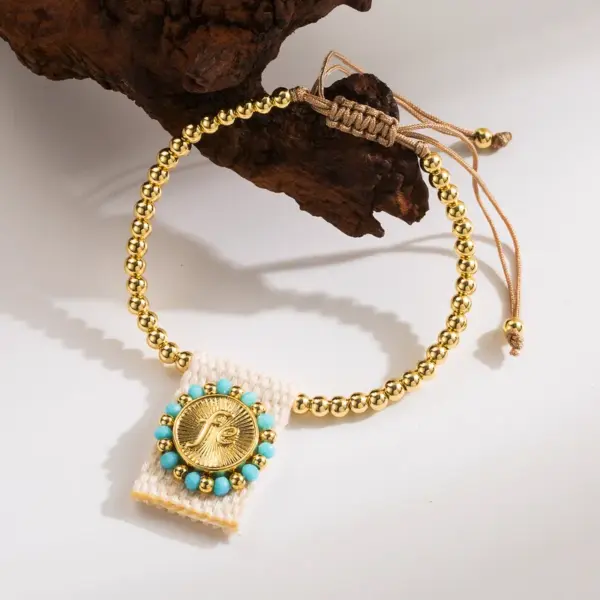 Wholesale Cloth Copper 18K Gold Plated Casual Simple Style Braid Round Letter Bracelets