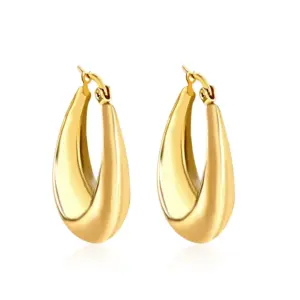 Oval Gold Ear Clip Ea311701g