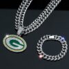 Wholesale Punk hip-hop letter G round diamond necklace and bracelet set