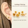 Wholesale 316 Stainless Steel Flower Snake Casual Simple Style Ear Studs For Women's
