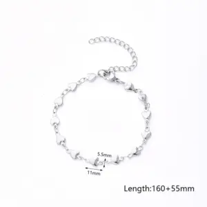 Love Heart (Steel Color) / 160+55mm / 1 Strand/Package