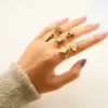 Wholesale PVD Coated 14K Gold Real Gold Plated Devil'S Eye 304 Stainless Steel Fashion Waterproof Non Tarnish Open Ring
