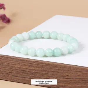 Optimized Myanmar Chalcedony Bracelet / Diameter 8.1-8.8mm (about 21-23 Pieces)